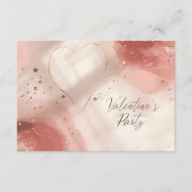 Romantische Valentins-Details-Karte – Blush & Gold