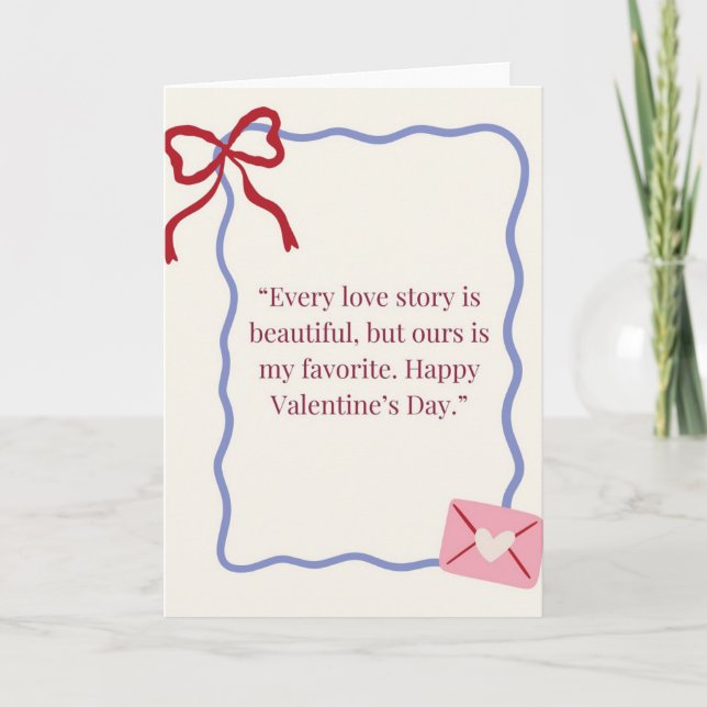 Romantische Valentinstag-Grußkarte | Elegant L Karte (Vorderseite)