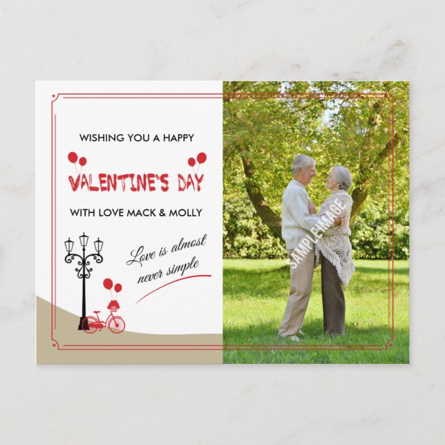 Romantische Valentinstag-Grußkarte Feiertagspostkarte (Vorderseite)
