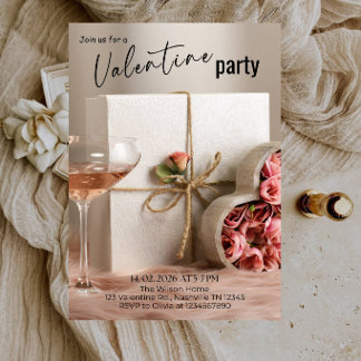 Romantische Valentinstag-Party Einladung
