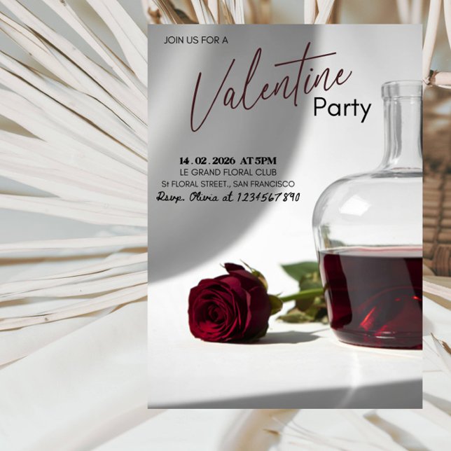 Romantische Valentinstag-Party - Moderne Liebesthe Einladung (Von Creator hochgeladen)