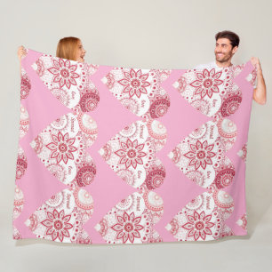 Romantische Valentinstagsdecke mit Mandala  Fleecedecke