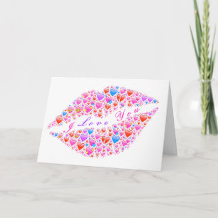 Romantische Valentintagskarte Hört Küssen Lippen Karte