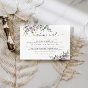 Romantische Veilchen-Blumen-Hochzeit-Wunschbrunnen Begleitkarte