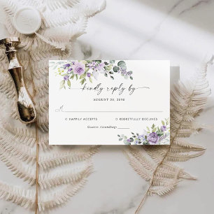 Romantische Veilchen Blumen Hochzeits-RSVP-Karte RSVP Karte