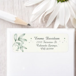 Romantische verblasste grüne Blätter Rücksendeadre