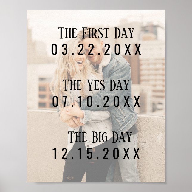 Romantische Verheiratete Couple Dates Picture Typo Poster (Vorne)