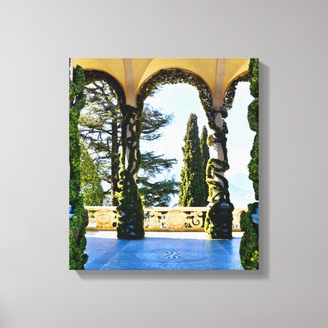 Romantische Villa del Balbianello (Comer See, Ital Leinwanddruck (Vorderseite)
