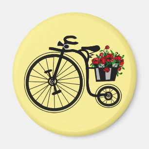 Romantische Vintage Blume Bike Magnet