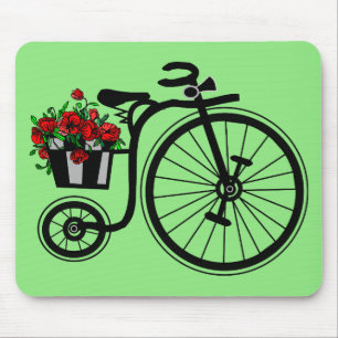 Romantische Vintage Blume Bike - Mousepad