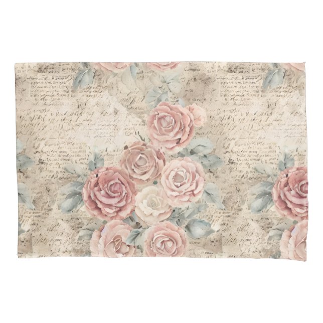 Romantische Vintage Blume Kissenbezug (Vorderseite)