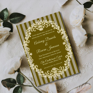 Romantische Vintage-Blumen-Monogramm-Hochzeit Einladung
