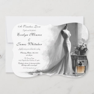 Romantische Vintage Bridal Sketch Hochzeit Einladu