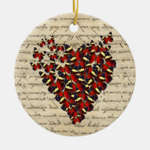 Romantische Vintage butterfies Keramikornament