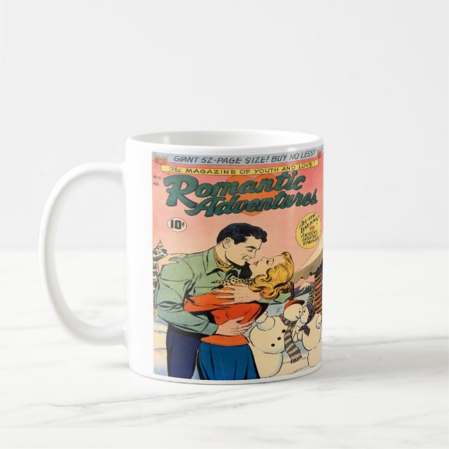 Romantische Vintage Comic Book Design Kaffee Tasse (Links)