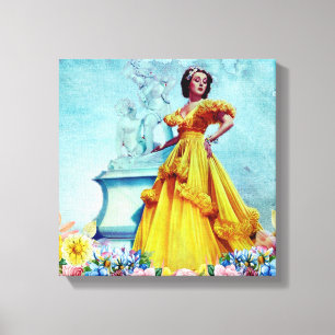 Romantische Vintage-Dame Leinwanddruck