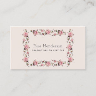 Romantische Vintage Feminine Roses Roses Visitenkarte