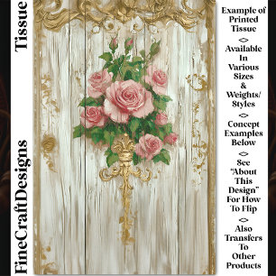 Romantische Vintage französische rosa Rosen CW4 De Seidenpapier