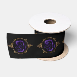 Romantische, Vintage Goth-Lila Rose Satinband