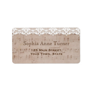 Romantische Vintage Hochzeit Adressaufkleber