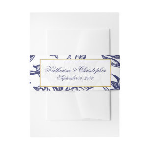 Romantische Vintage Hochzeit der Blauen Gold Botan Einladungsbanderole