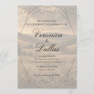 Romantische Vintage-Hochzeitseinladung Einladung