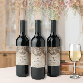 Romantische Vintage Landspitze Weinetikett