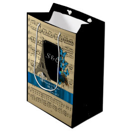 Romantische Vintage Pariser personalisierte Hochze Mittlere Geschenktüte