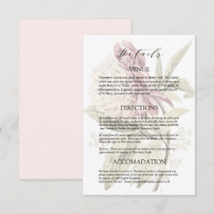 Romantische Vintage Peony Wedding Details Begleitkarte