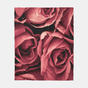 Romantische Vintage Rose Fleecedecke