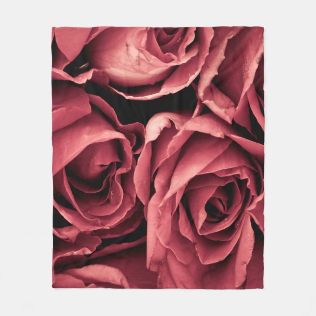 Romantische Vintage Rose Fleecedecke (Vorderseite)