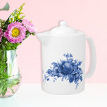 Romantische Vintage Rose in Blau<br><div class="desc">Romantische,  Vintage Rose in Blau. *Textvorlage rechts für Ihre Bequemlichkeit.</div>