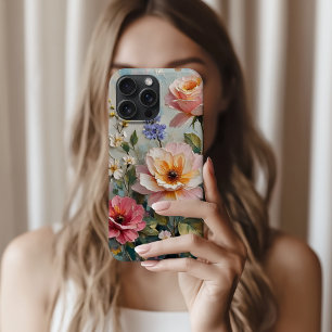Romantische Vintage Rose in Pink und Peach Garden iPhone 16 Pro Max Hülle