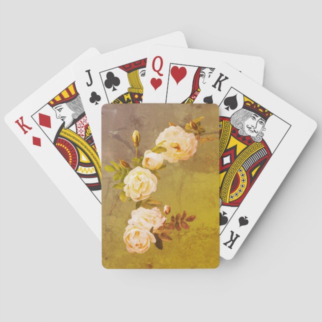 Romantische Vintage Rose Spielkarten (Rückseite)