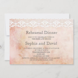 Romantische Vintage Rose und Spitzen PROBE DINNER Einladung