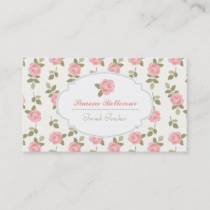 Romantische Vintage Rosen Alices Visitenkarte