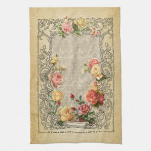 Romantische Vintage Sculpted Rosen Küchentuch