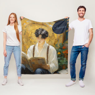 Romantische Vintage Stilkunst des Lesens Fleecedecke