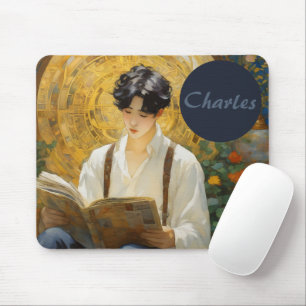 Romantische Vintage Stilkunst des Lesens Mousepad
