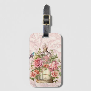 Romantische Vintage Wasserfarbe Blumengeburt Gepäckanhänger