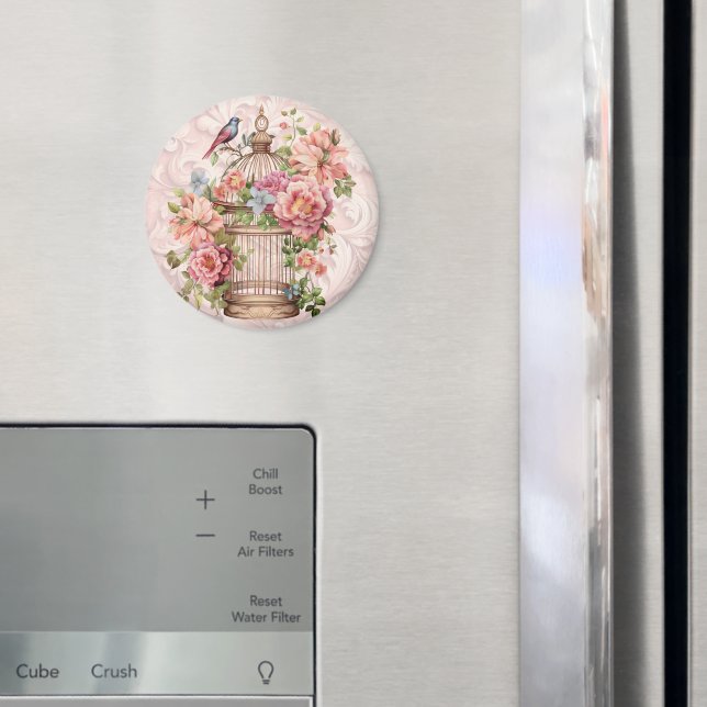 Romantische Vintage Wasserfarbe Blumengeburt Magnet (In Situ (Kühlschrank))