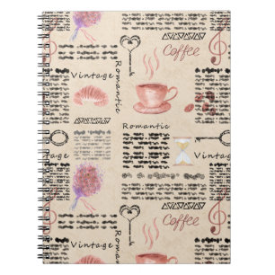 Romantische Vintage Zeitung Notizblock