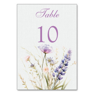 Romantische violette Blume Hochzeit Tischnummer