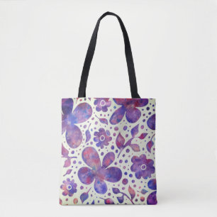 Romantische violette Blume und Blätter Originelle  Tasche