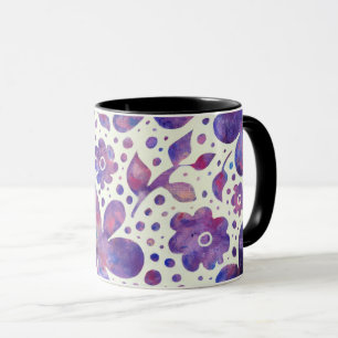 Romantische violette Blume und Blätter Originelle Tasse
