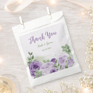 romantische violette Blumen Grüne Hochzeit Geschenktütchen