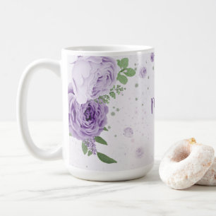 romantische violette Blumen Kaffeetasse