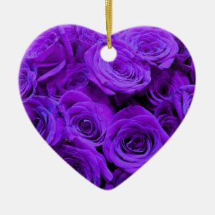 Romantische violette lila Rose, hübscher Rosenbuke Keramikornament