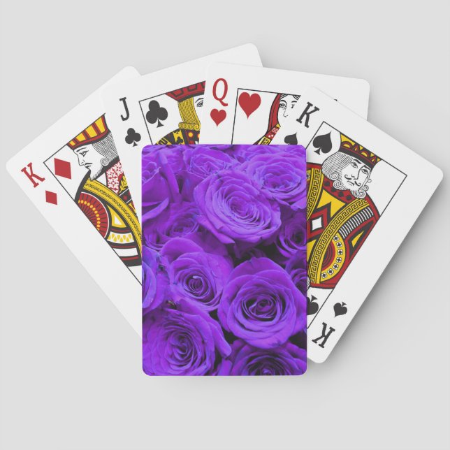 Romantische violette lila Rose, hübscher Rosenbuke Spielkarten (Rückseite)
