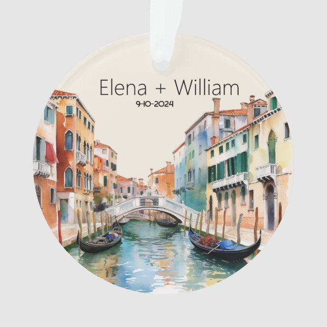 Romantische Wasserfarbe Italien Hochzeitlich verhe Ornament (Vorderseite)